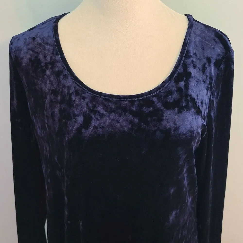 Ronni Nicole Dress Women 8 Navy Crushed Velvet Stretch Whimsygoth Dance Sexy - Picture 5 of 11